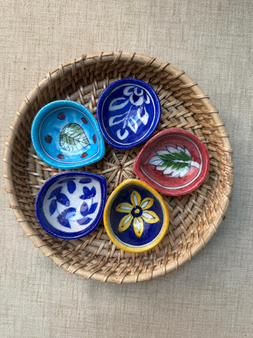 Blue Pottery Set fo 6