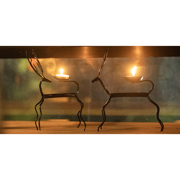 Wrought Iron Deer Set of 2 - Image 3